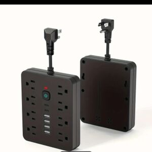 14 In 1 Universal Black Surge Protector Power Strip with USB Charging Ports